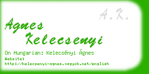 agnes kelecsenyi business card